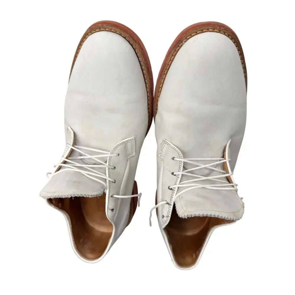 Warrior Ltd White Leather Derby Shoes Vibram USA Made Men’s 11 Custom Grade